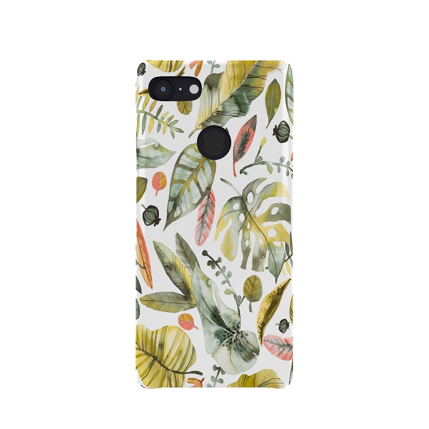 Ninola Design Botanic Retreat Tropical Jungle Leaves Botanical Green Orange Phone Case