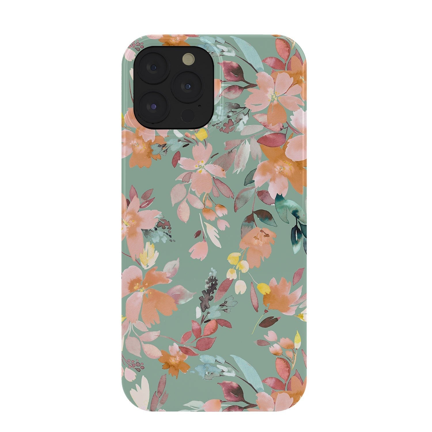 Ninola Design Botanic Retreat Floral Oleander Whimsical Teal Green Phone Case