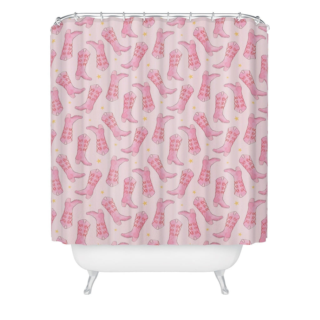 Love_Ryming Stars and Boots Shower Curtain