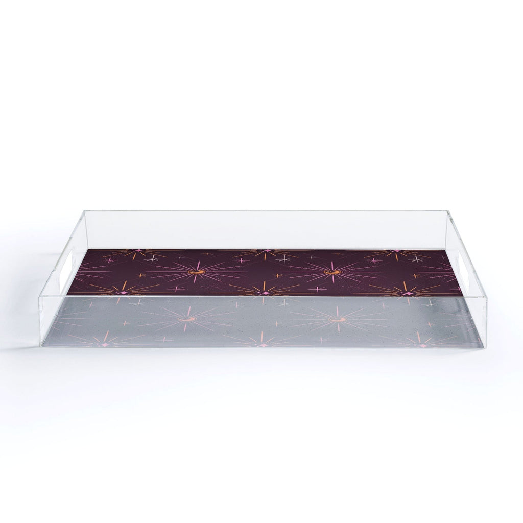 Little Om Pattern Little Moon plum Acrylic Tray