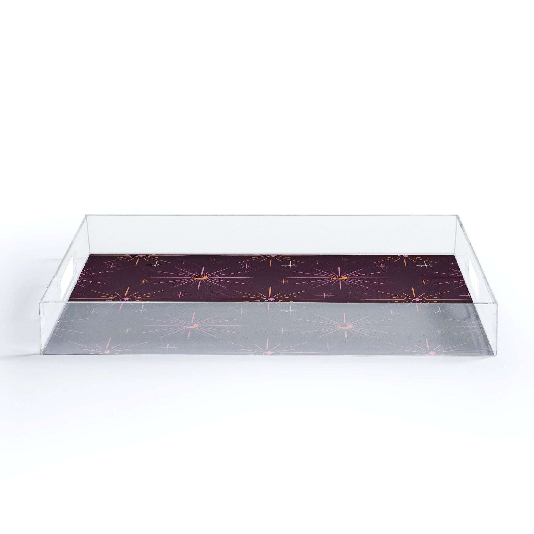 Little Om Pattern Little Moon plum Acrylic Tray