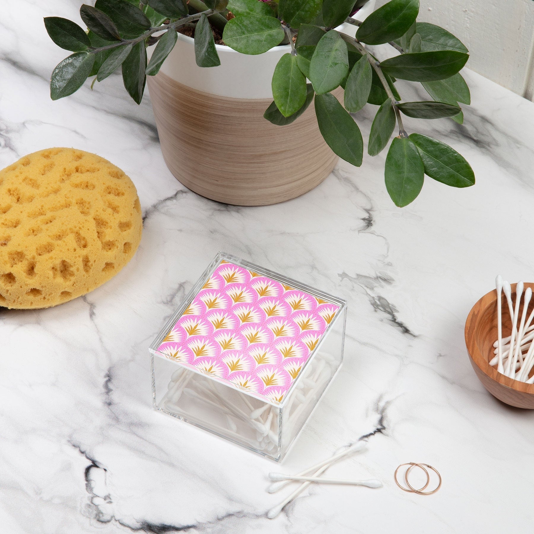 Jennifer Labre Pink Palmetto Acrylic Box
