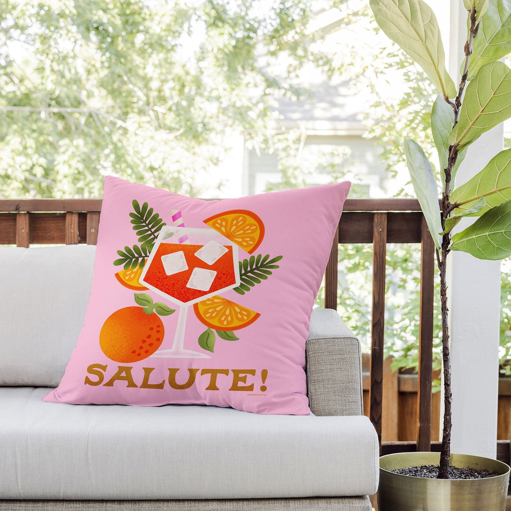 Jessica Molina Orange Spritz Outdoor Throw Pillow