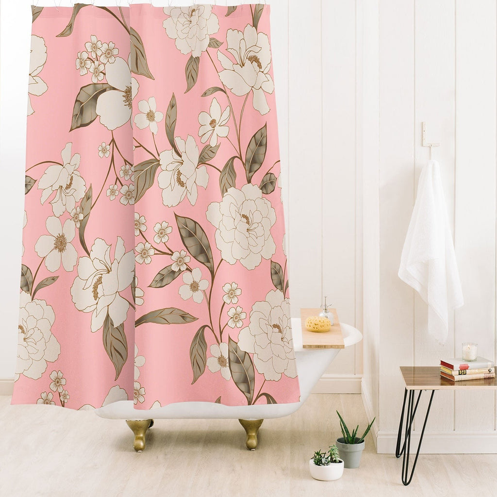 Gabriela Fuente Roberta in Pink Shower Curtain
