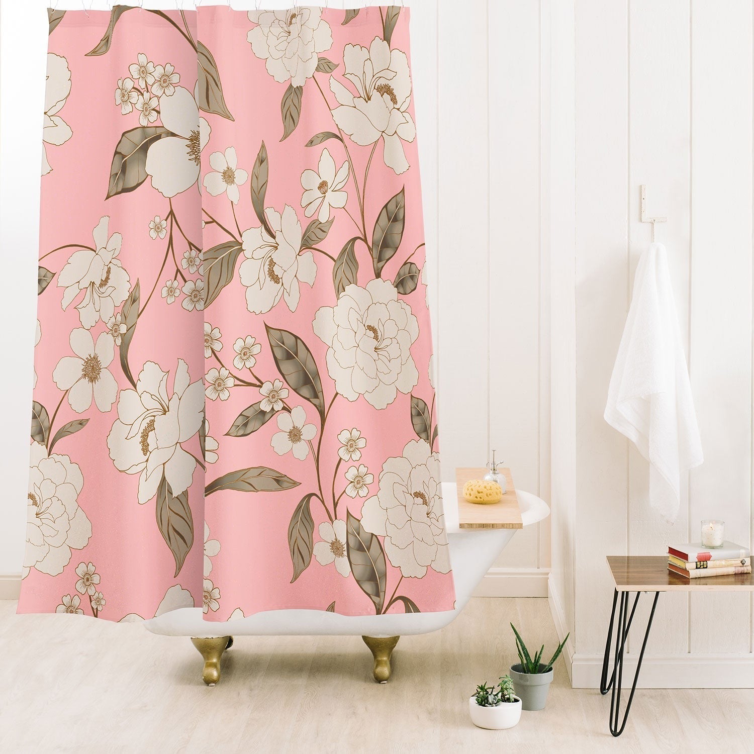 Gabriela Fuente Roberta in Pink Shower Curtain