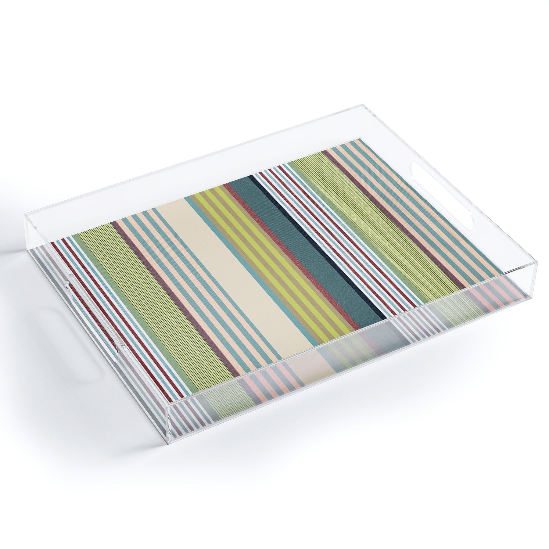 Marta Barragan Camarasa Colorful Stripe Delight Acrylic Tray