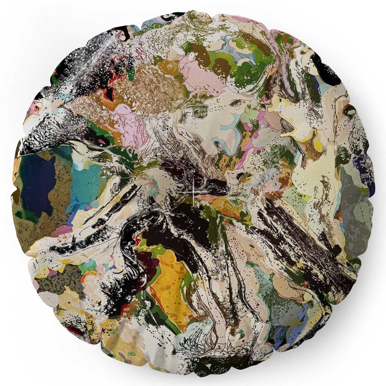 83 Oranges Echoes Beneath the Surface Floor Pillow Round