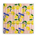 Design by Spark Zesty Lemons and Stripes Wood Wall Mural