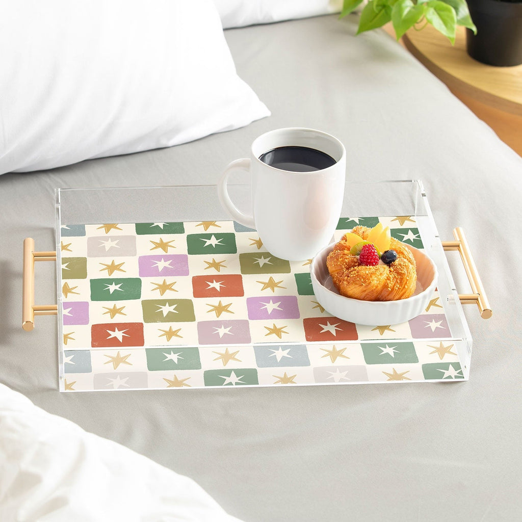 LouBruzzoni Retro Star Block Pattern Acrylic Tray