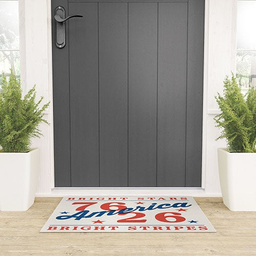 DENY Designs Bright Stars Bright Stripes Welcome Mat