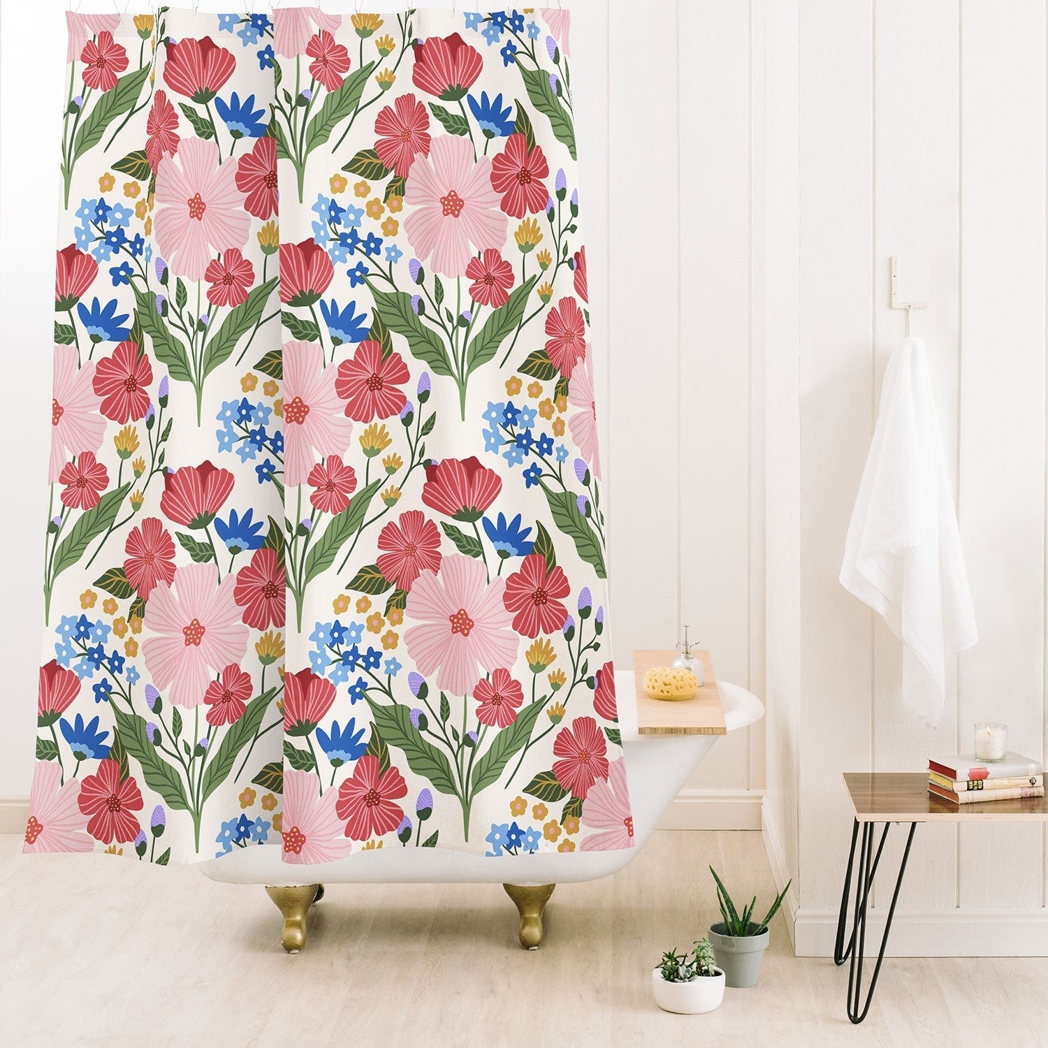 Design by Spark Wild Bloom Flowers Shower Curtain