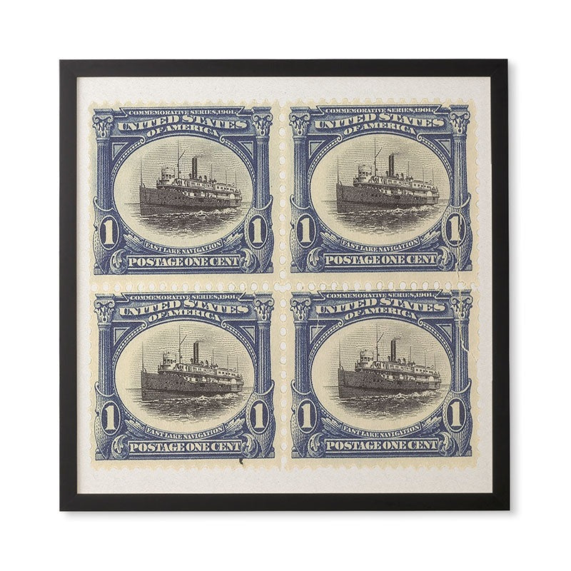 DENY Designs 1901 1c Fast Lake Navigation Stamps Framed Wall Art