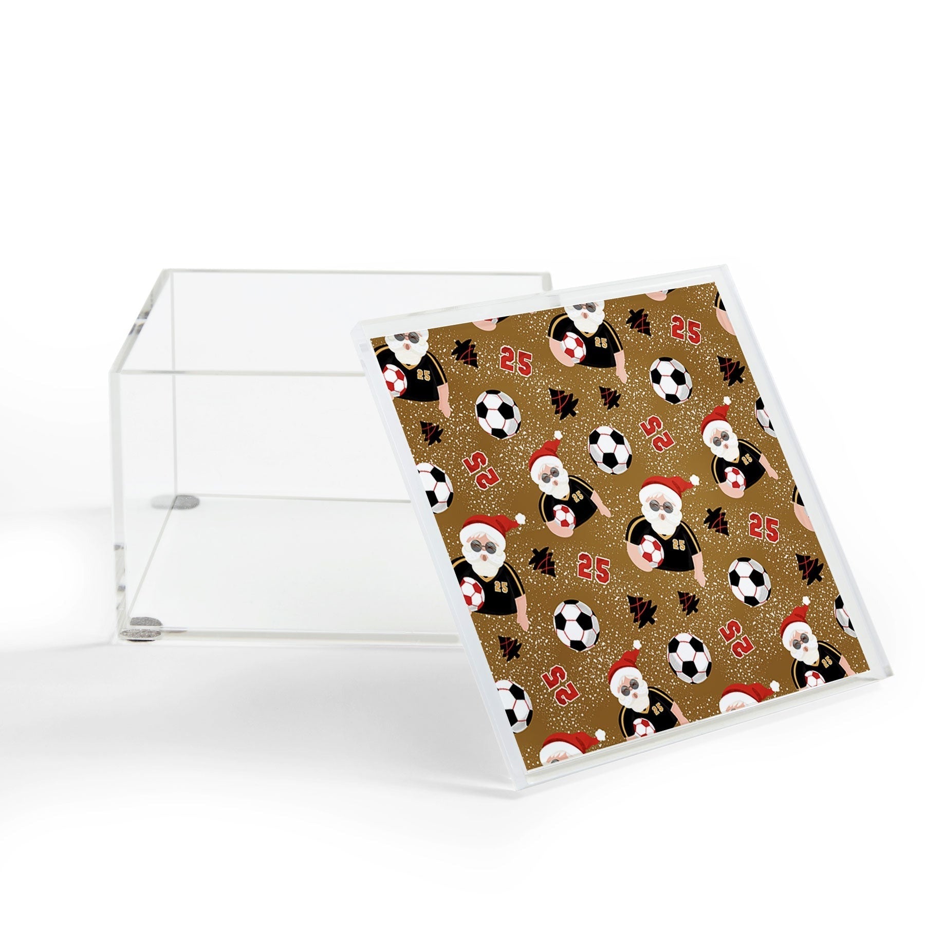 Design by Spark Sporty Soccer Santa Holiday Acrylic Box