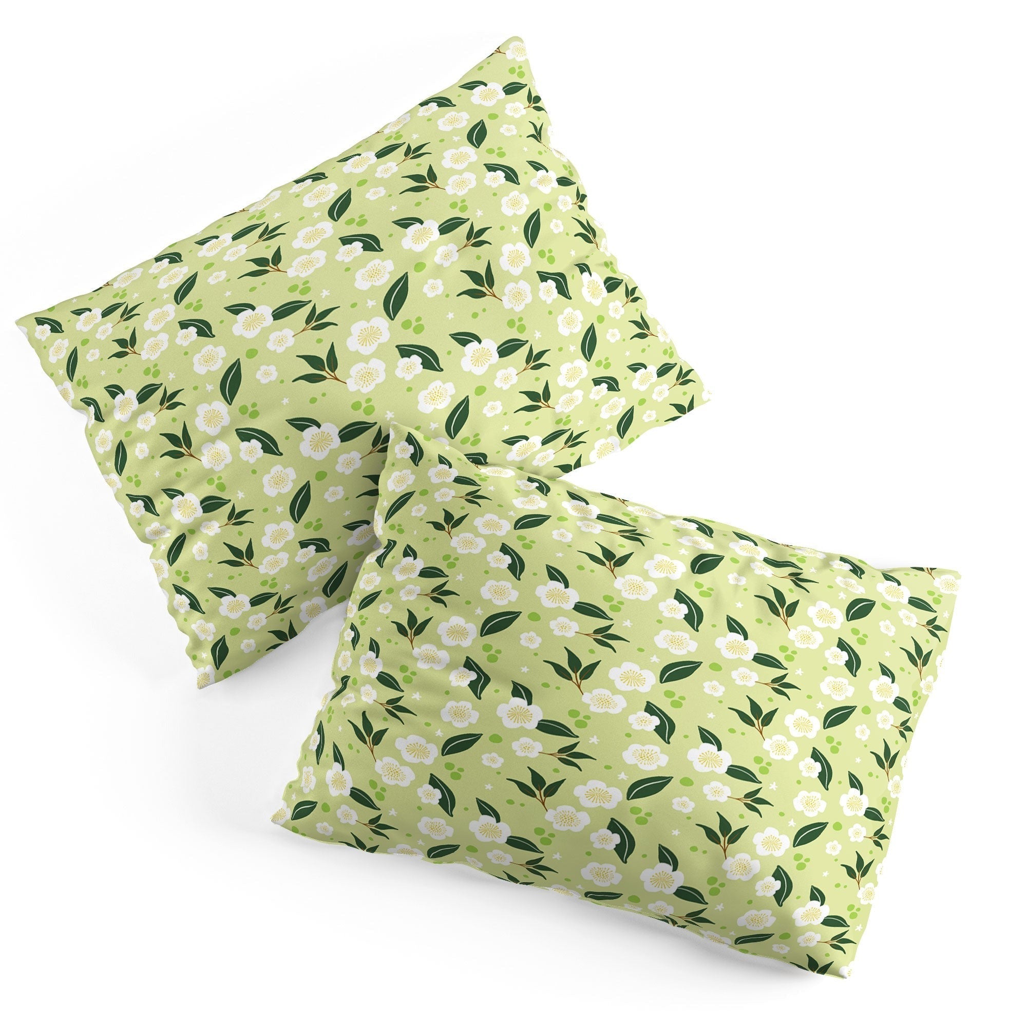 Design by Spark Matcha Tea Florals Pillow Shams