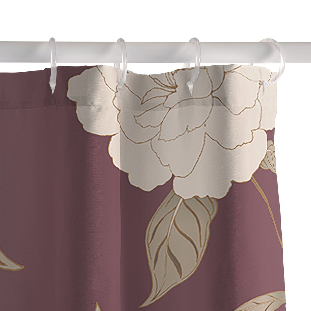 Gabriela Fuente Burgundy Floral Roberta Shower Curtain