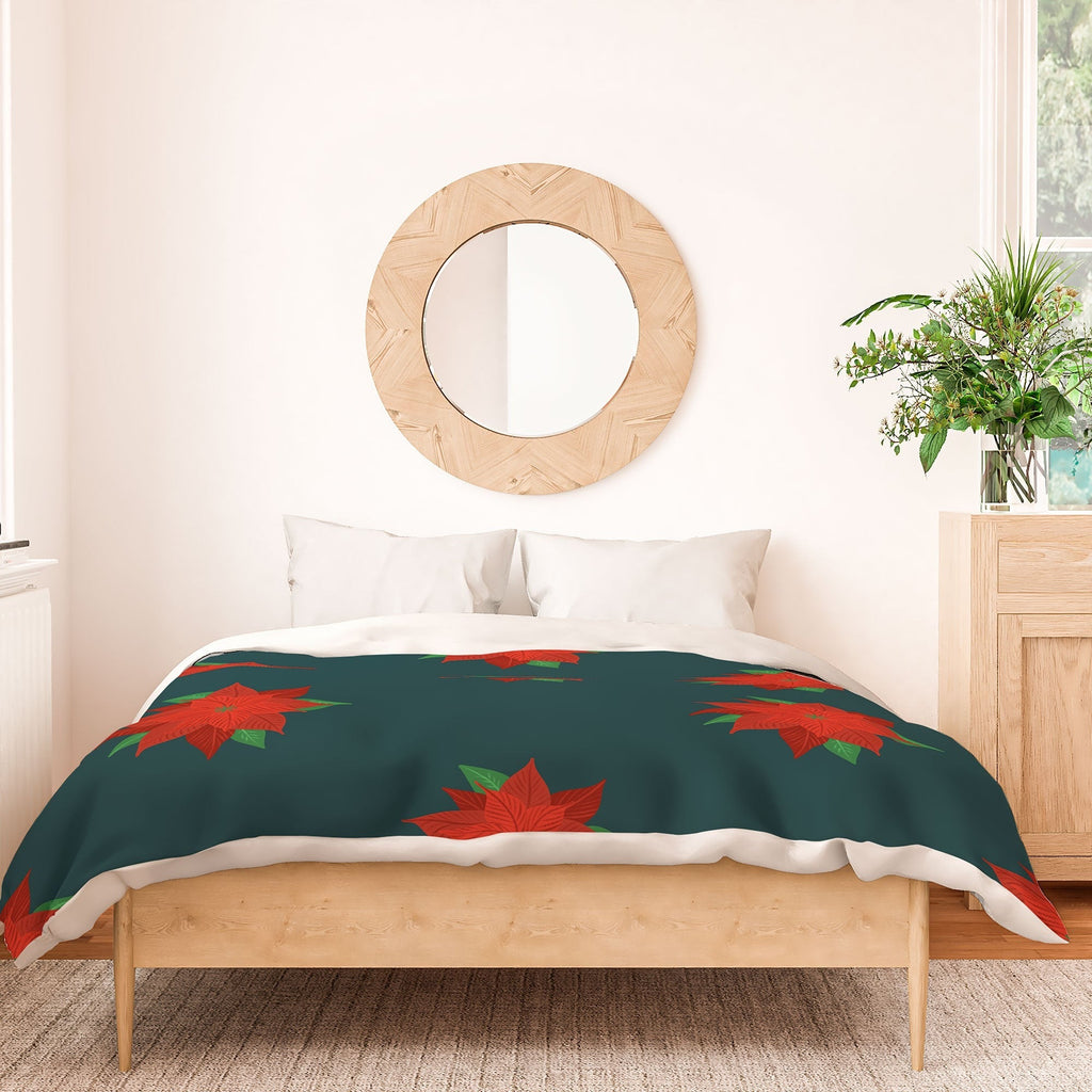 Design by Spark Poinsettia Florals Duvet Cover