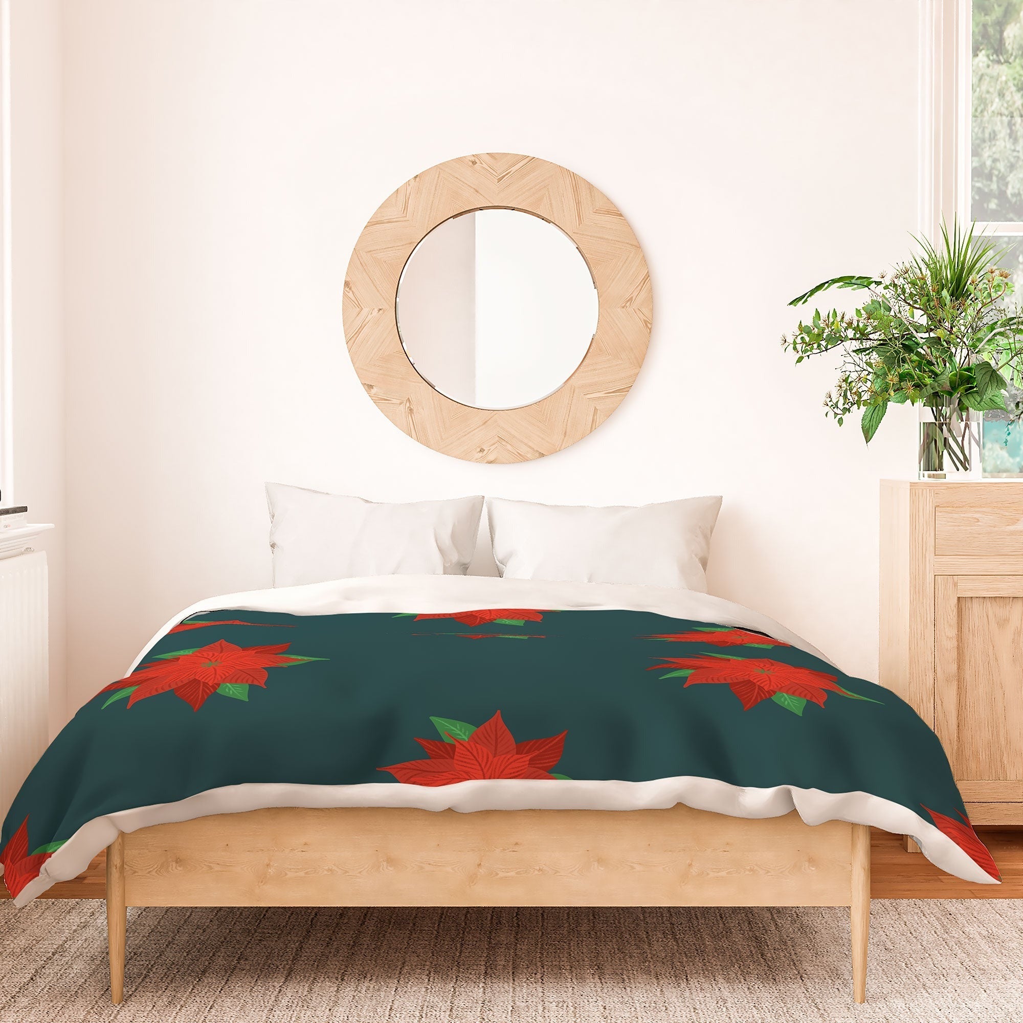 Design by Spark Poinsettia Florals Duvet Cover