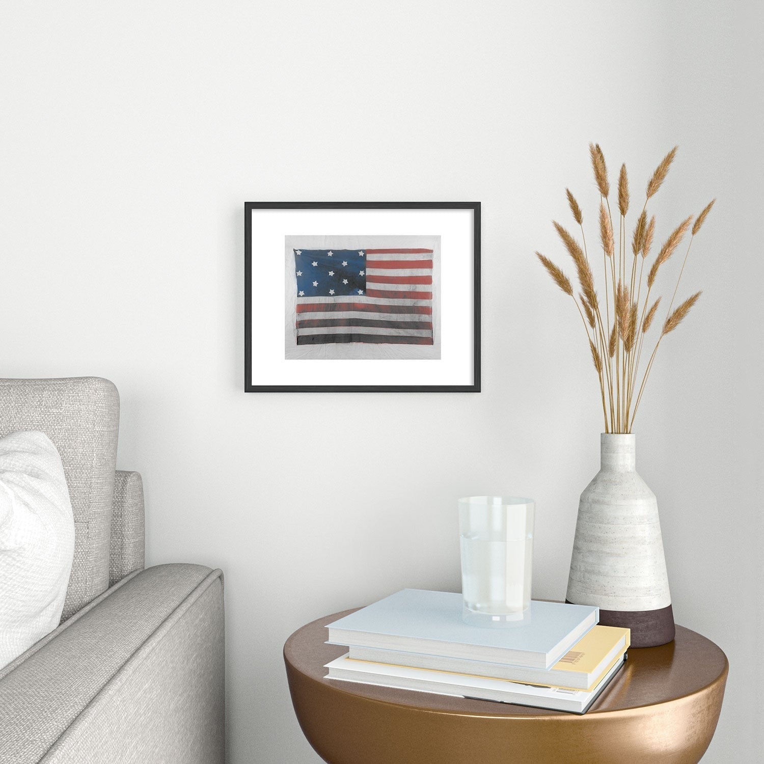 DENY Designs Flag Attributed to Elizabeth Schuyler Hamilton Metal Framed Art Print