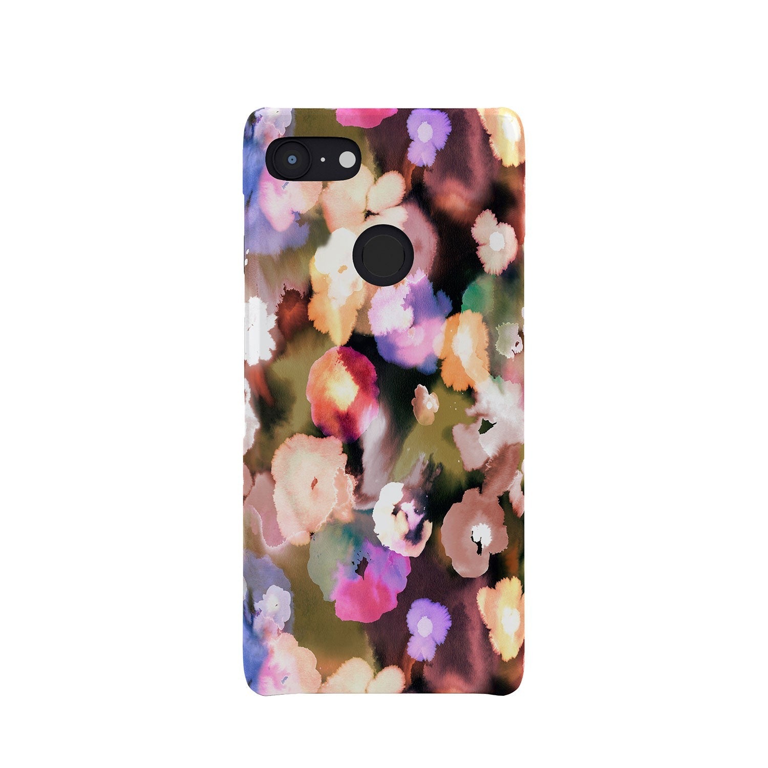 Ninola Design Botanic Retreat Ombre Abstract Watercolor Flowers Pink gold Phone Case