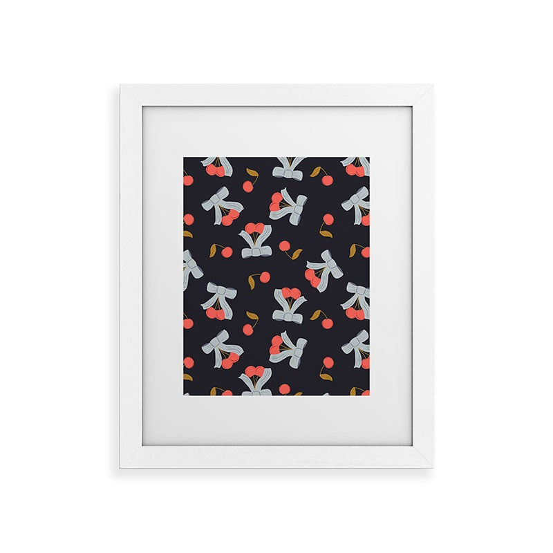 Jennifer Labre Cherries and Bows Framed Art Print
