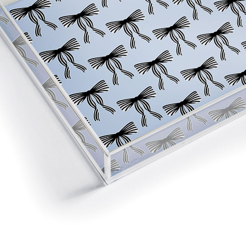 Design by Spark Black Striped Bows Acrylic Tray