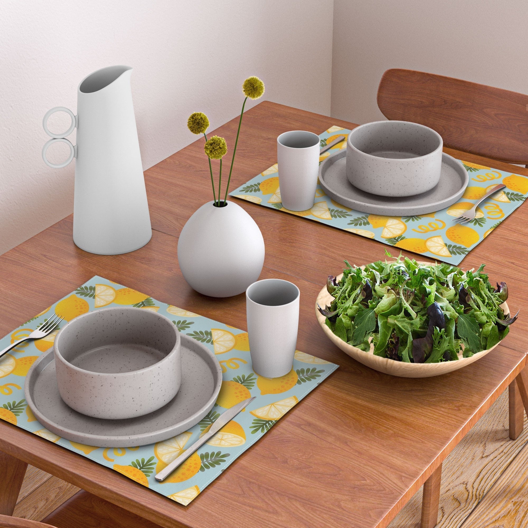 Jessica Molina Lemon Pattern on Sky Blue Placemat