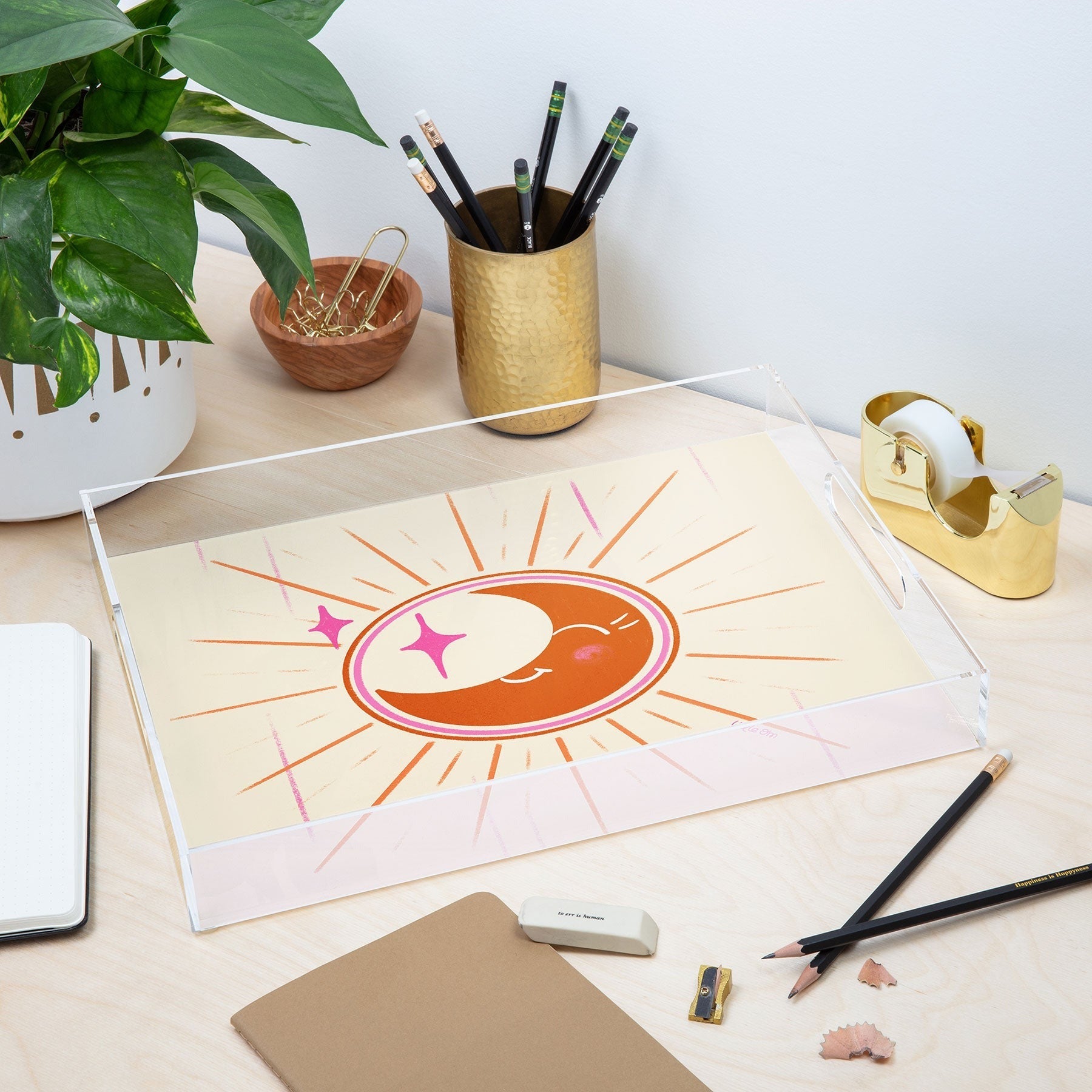 Little Om Celestial Moon cream Acrylic Tray