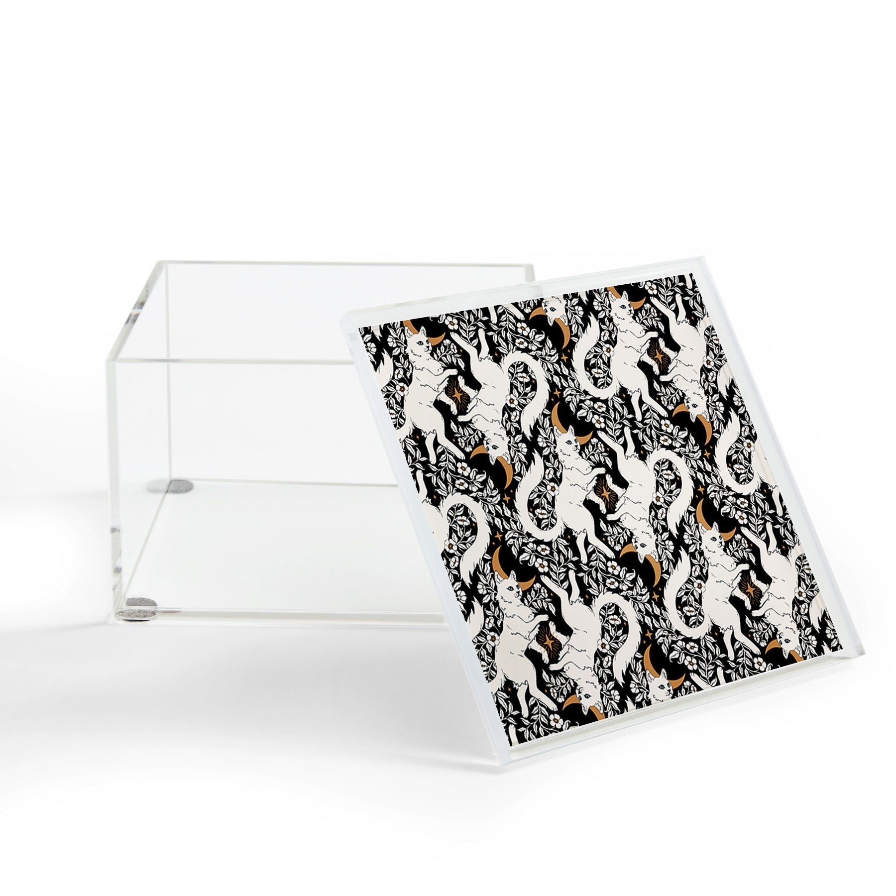 Avenie Celestial Cats Gold Acrylic Box
