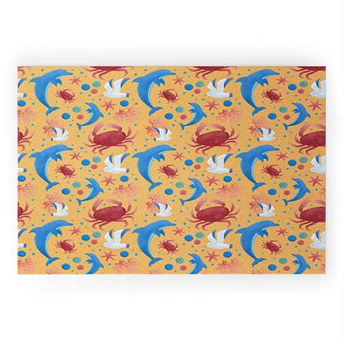 Seta Zakian Sailing Sealife yellow Welcome Mat