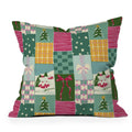 LouBruzzoni Cozy Christmas Patchwork Outdoor Throw Pillow