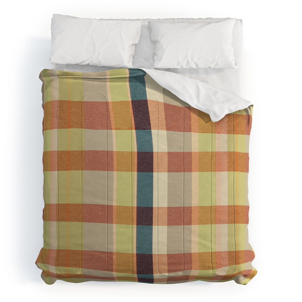 Marta Barragan Camarasa Retro Picnic Plaid Warm Tones Comforter