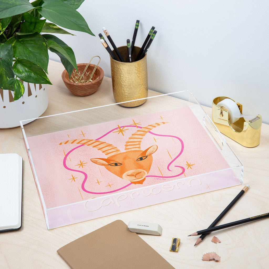 Little Om Zodiac Sign Capricorn Acrylic Tray