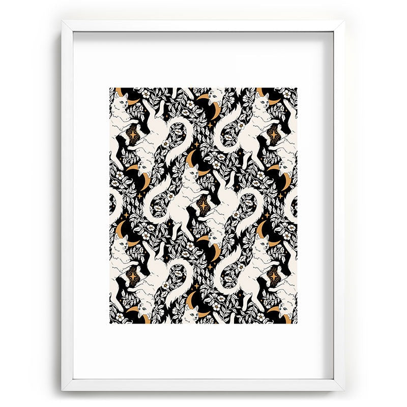 Avenie Celestial Cats Gold Recessed Framing Rectangle