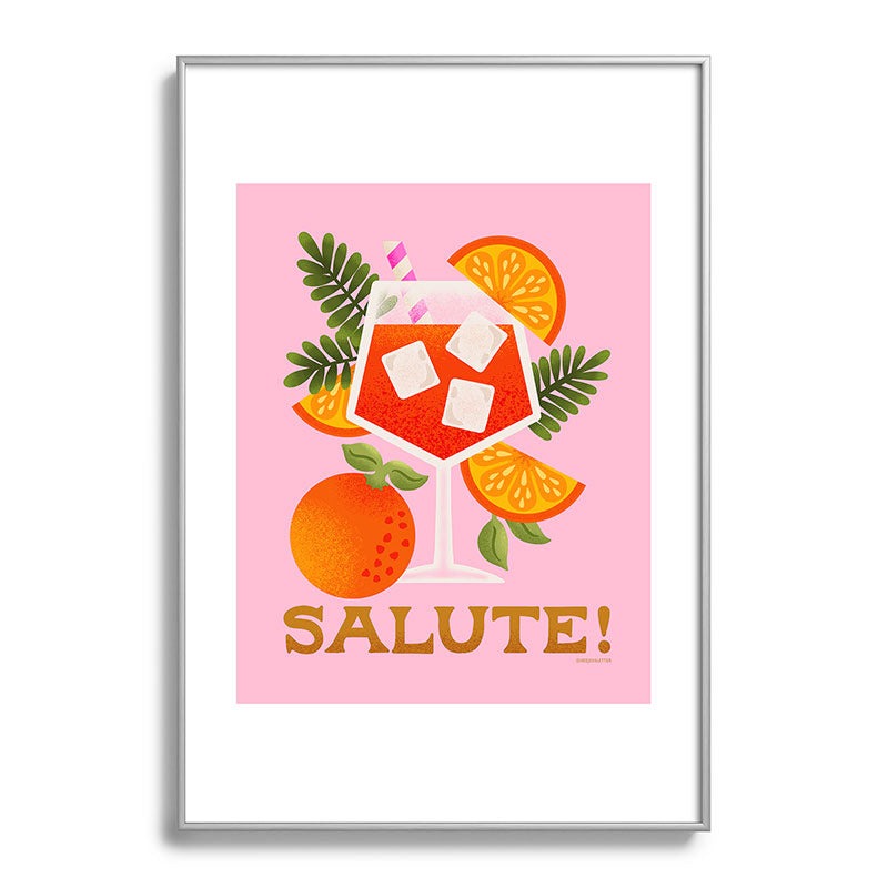 Jessica Molina Orange Spritz Metal Framed Art Print