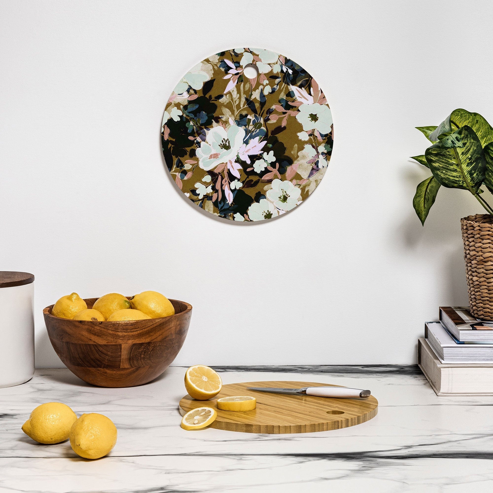 Marta Barragan Camarasa Romantic Floral Fusion Cutting Board Round
