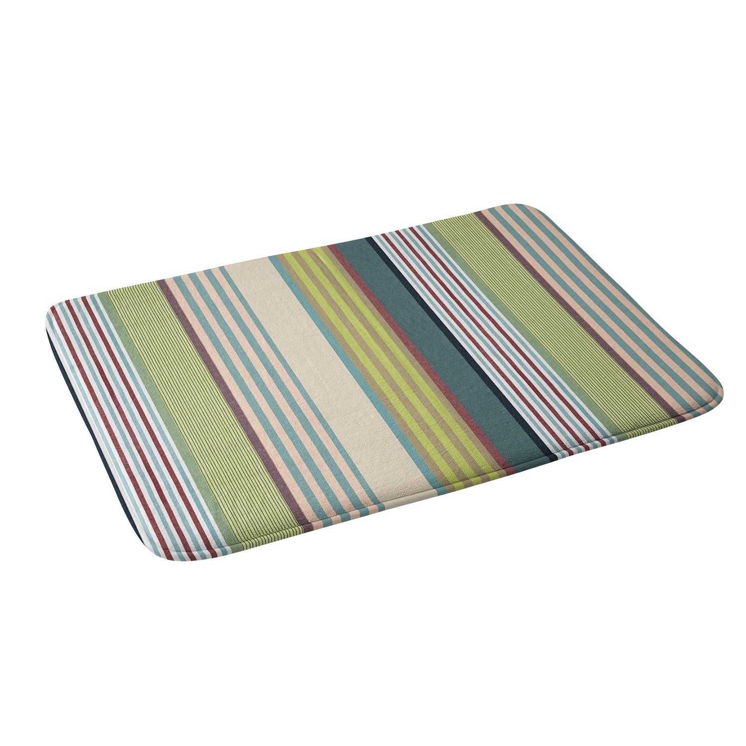 Marta Barragan Camarasa Colorful Stripe Delight Memory Foam Bath Mat