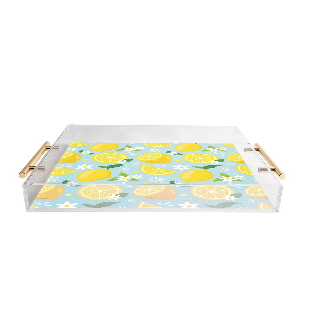Design by Spark Lemony Fresh Florals Acrylic Tray