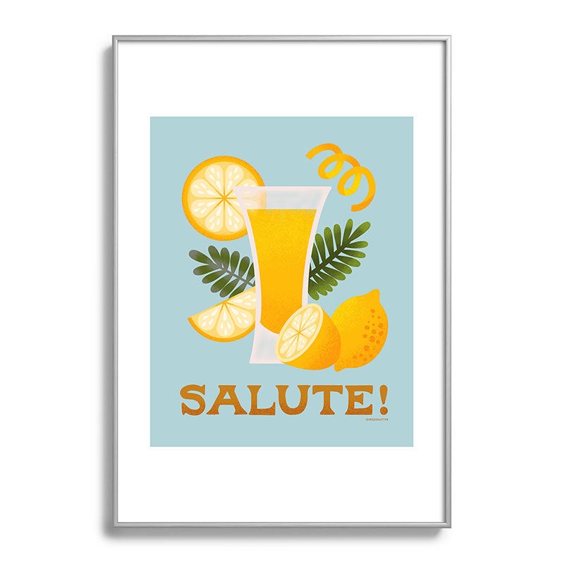 Jessica Molina Limoncello Cocktail Metal Framed Art Print
