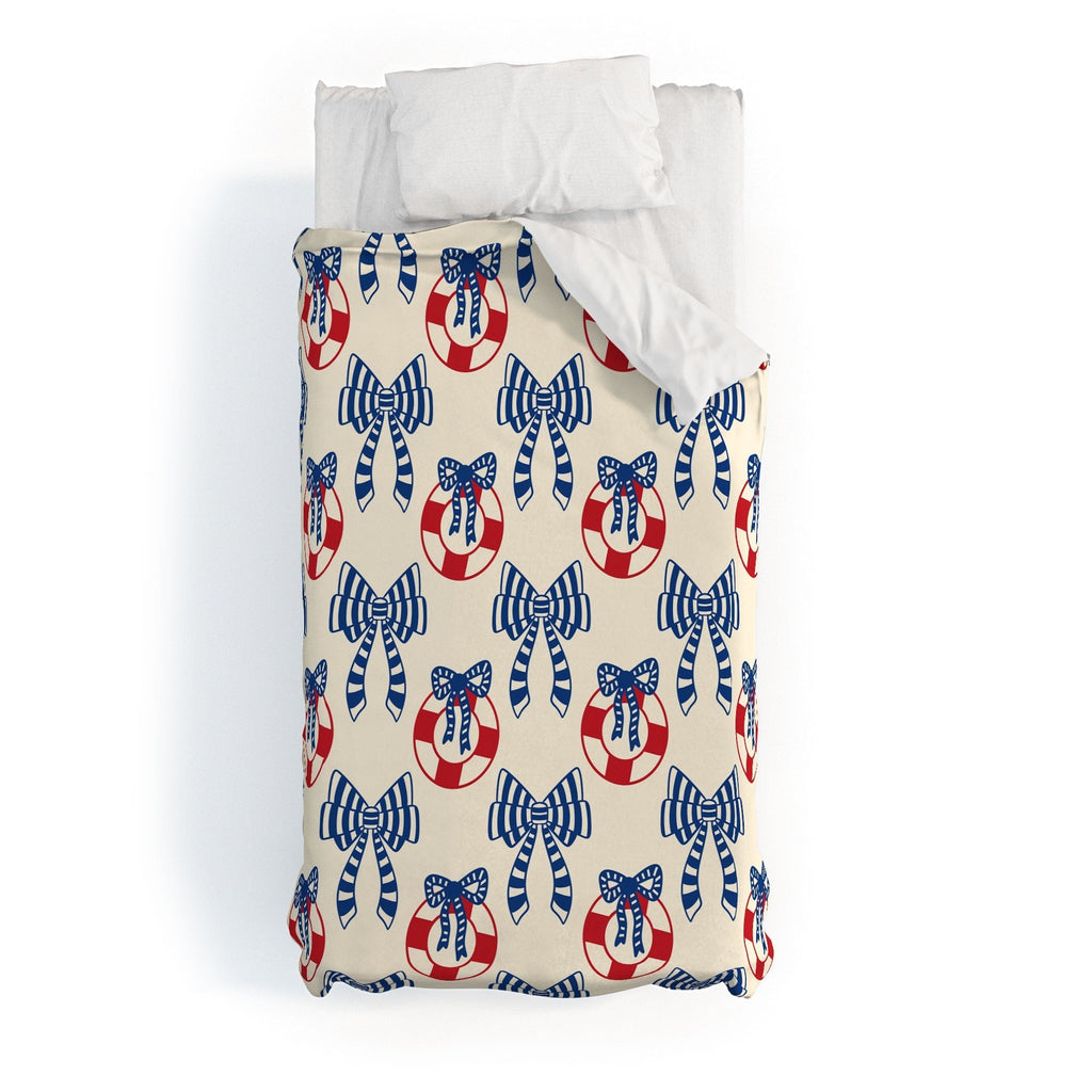 Design by Spark Nautical Christmas Bows Duvet Cover