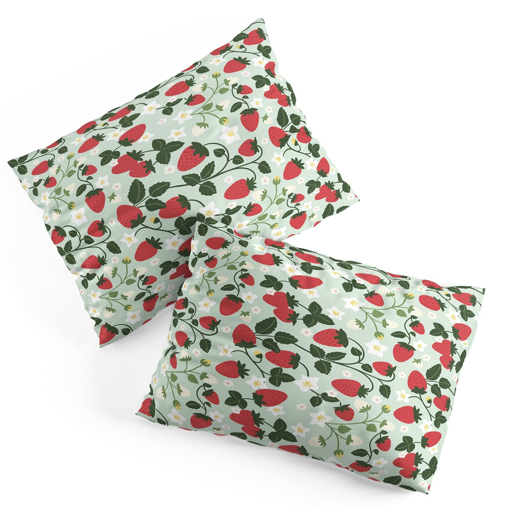 Design by Spark Strawberry Florals Fields Pillow Shams