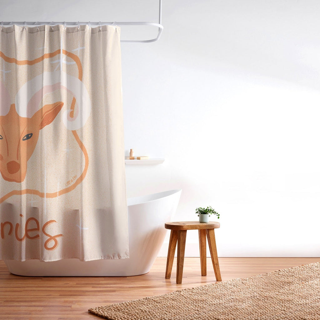 Little Om Zodiac Signs Aries Shower Curtain