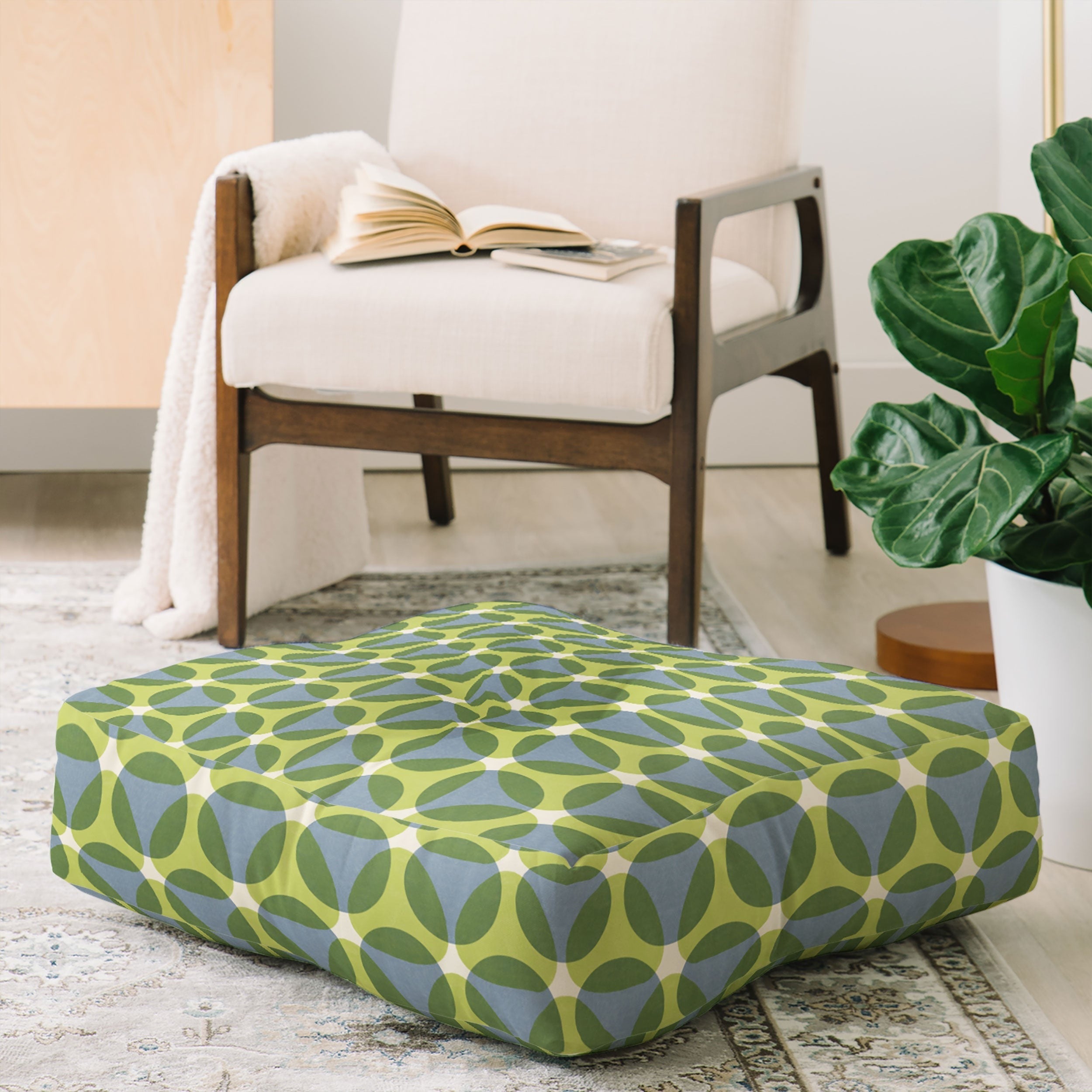 Marta Barragan Camarasa Stylish Retro Circle Floor Pillow Square