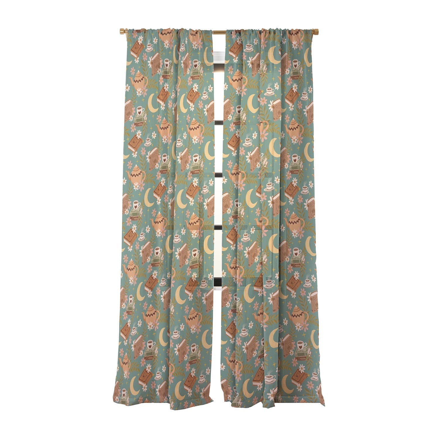 Avenie Moonlit Reading Nook I Sheer Window Curtain