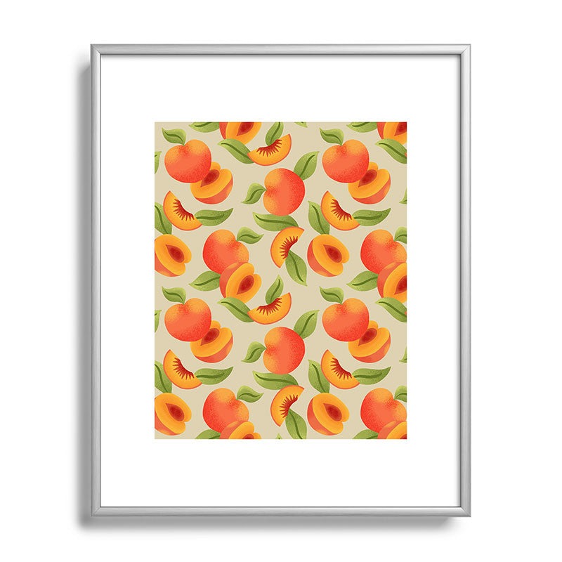 Jessica Molina Peach Pattern Metal Framed Art Print