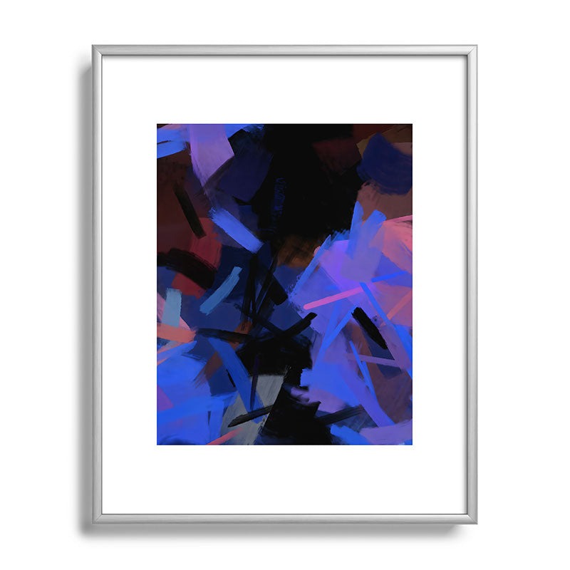 83 Oranges Midnight Sparks Metal Framed Art Print