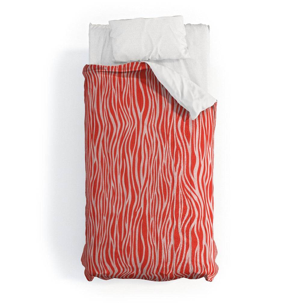 Avenie BR Red Zebra Stripe Comforter