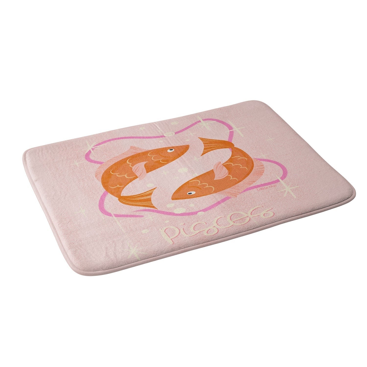 Little Om Zodiac Sign Pisces Memory Foam Bath Mat