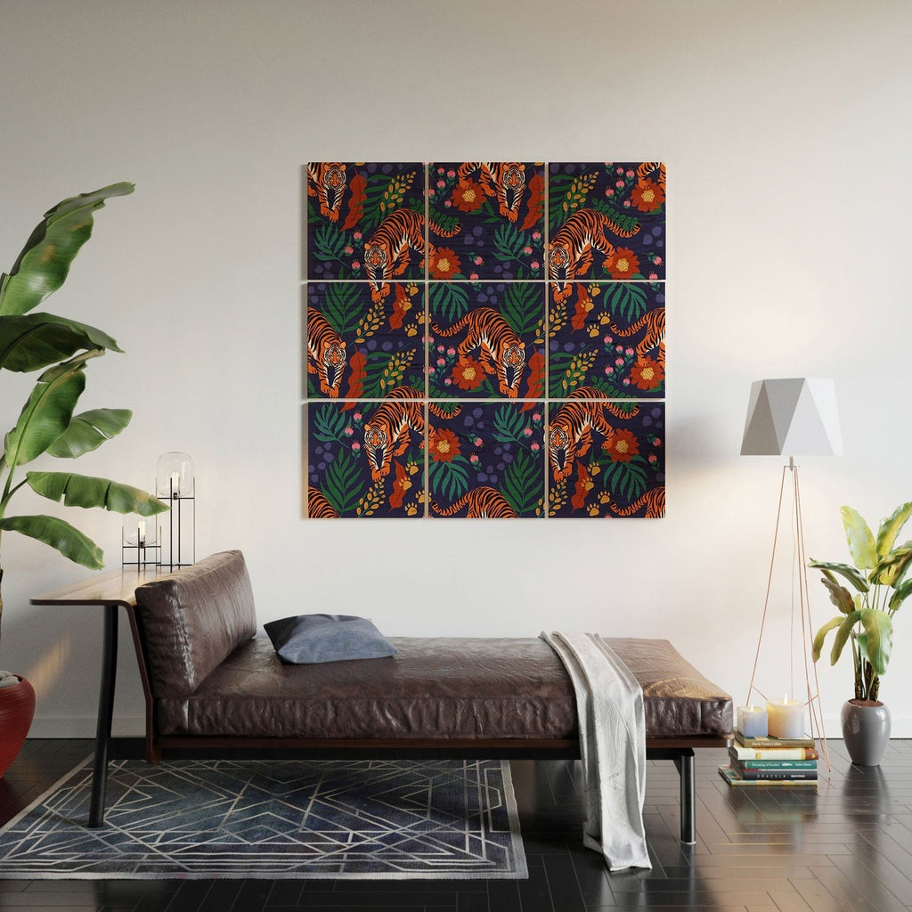 Design by Spark Tiger of the Glorious Jungle Wood Wall Mural