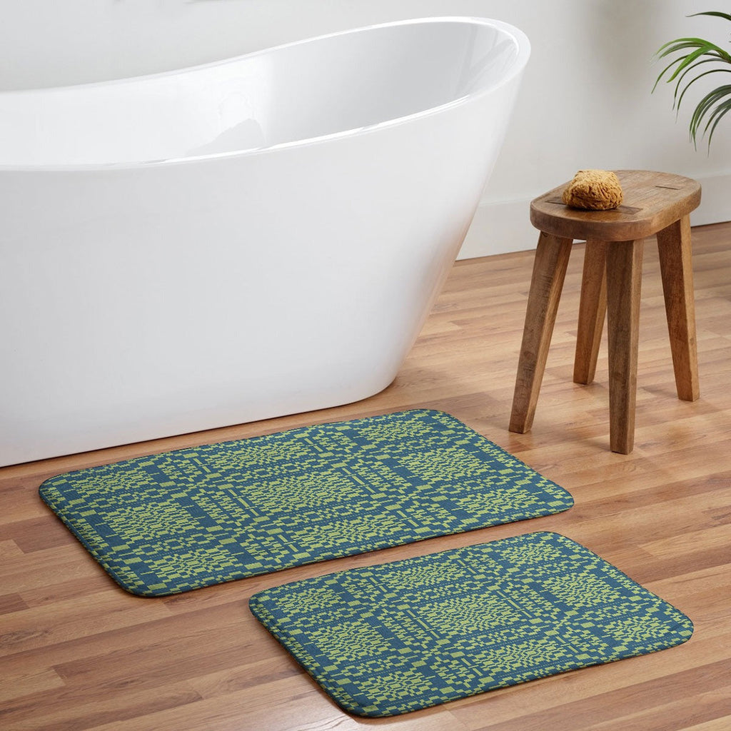 Marta Barragan Camarasa Nostalgic Grid Design Memory Foam Bath Mat