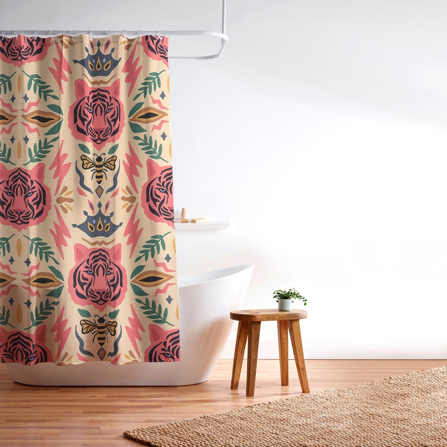 Design by Spark Tigress Queen Bee Shower Curtain